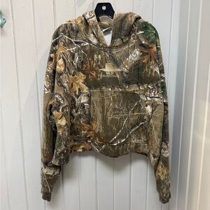 SheIsGracieLou Logo Camo Crop Hoodie Sweatshirt